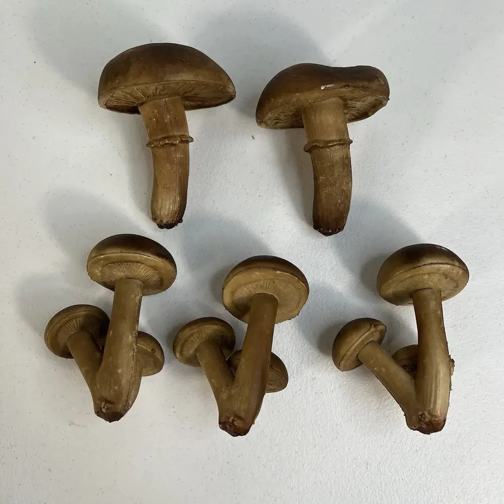 Vintage Lot of 5 Blow Mold Faux Mushrooms Fairy Garden Forrest Decor 70’s‎